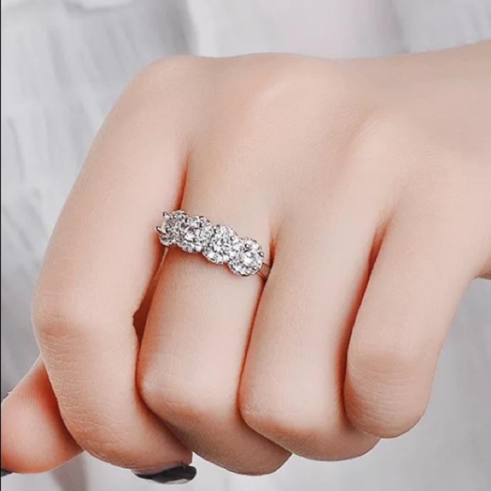 COPY - Sterling silver diamond eternity band ring - Picture 3 of 5